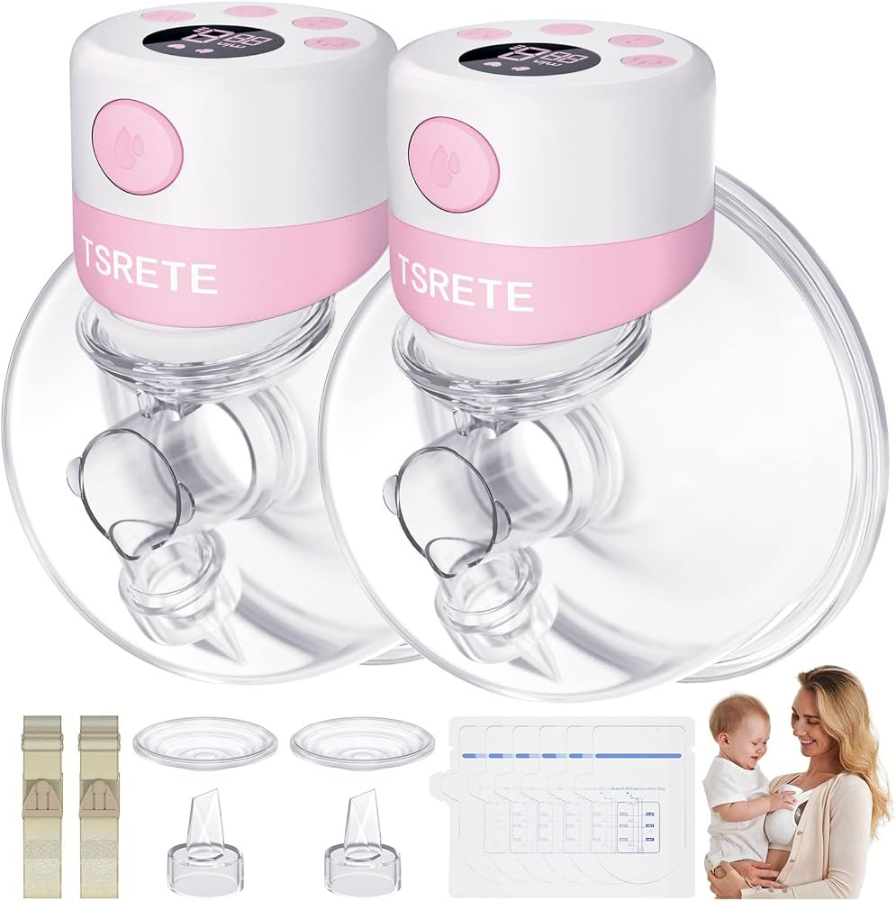 TSRETE Double Wearable Breast Pump, Electric Hands-Free Breast Pumps with 2 Modes, 9 Levels, LCD ... | Amazon (US)
