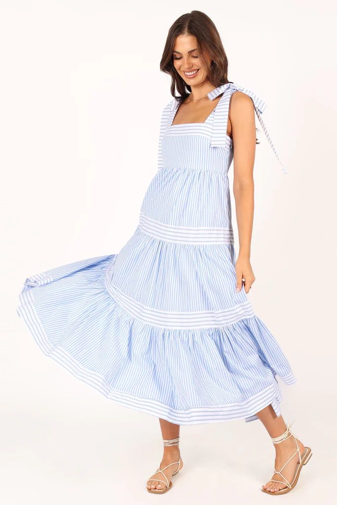 Bella Maxi Dress - Blue Stripe | Petal & Pup (US)