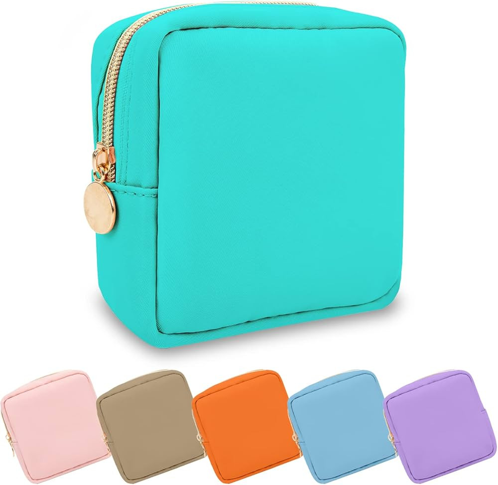 Waterproof Mini Makeup Bag Pouch for Purse,Small Cosmetic Travel Bag Pouch Nylon Toiletry Organiz... | Amazon (US)