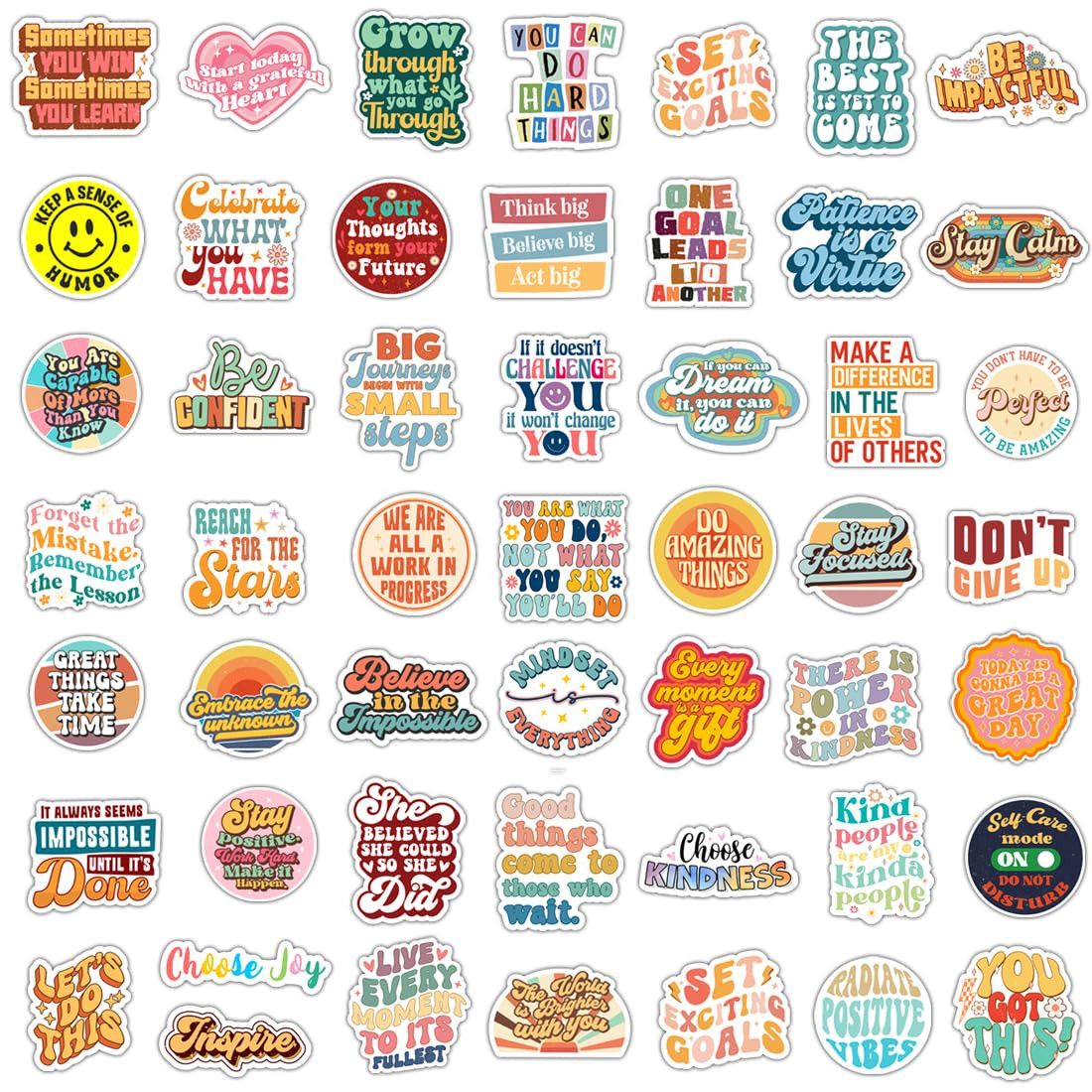 100 Pack Motivational Stickers, Positive Inspirational Decals, Teacher Rewards for Phone Cases, G... | Amazon (US)