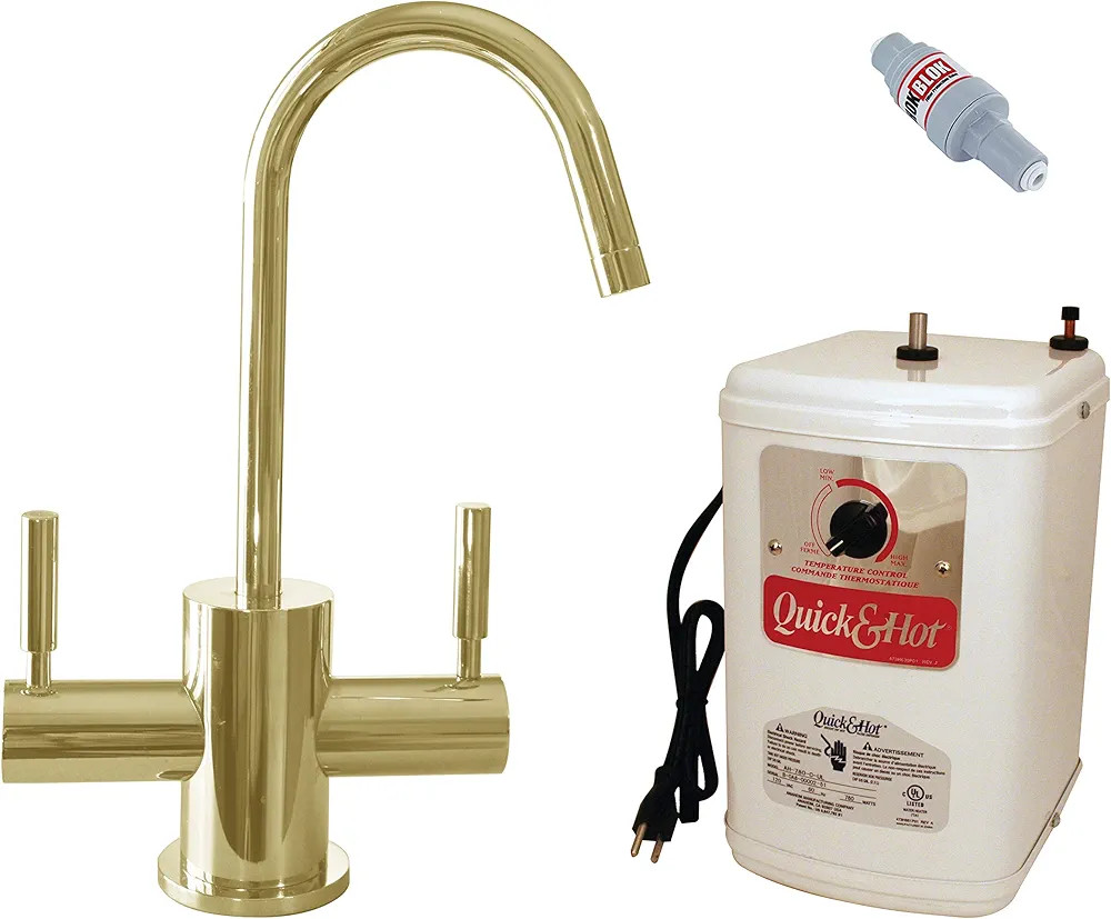 Westbrass Contemporary 10" Cold Dispenser & Tank, Polished Brass, D2051HFP-01 Hot Water Dispenser | Amazon (US)