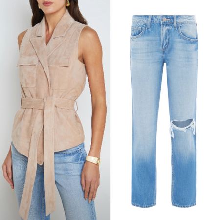 I love these pieces from L’Agence 
Nevia jeans sz 26
Suede vest is gorgeous and soft. I wear a small. Fit is Tts 

#LTKParties