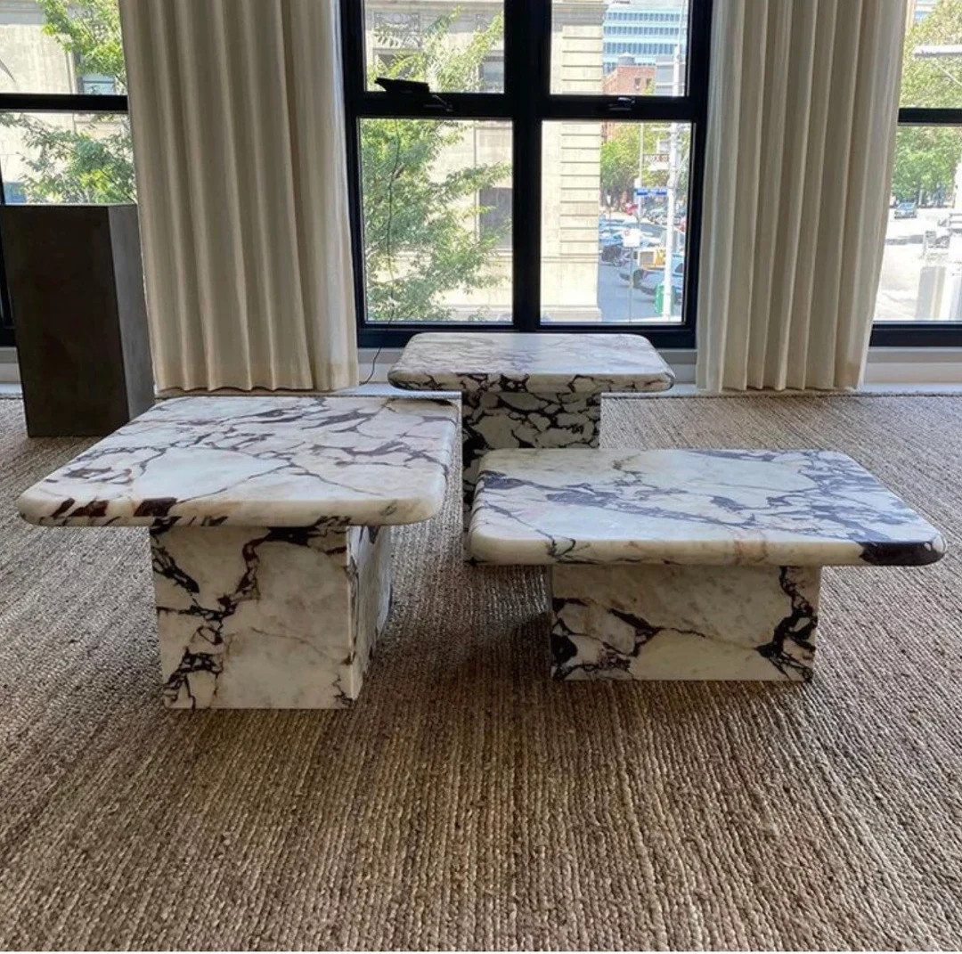 Set of 3 Nested Calacata Viola Coffee Table | Etsy (CAD)