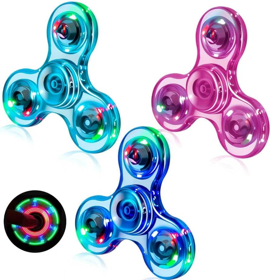 FIGROL 3 Pack LED Light Up Fidget Spinners - Christmas Gifts & Stocking Stuffers. Crystal Finger ... | Amazon (US)