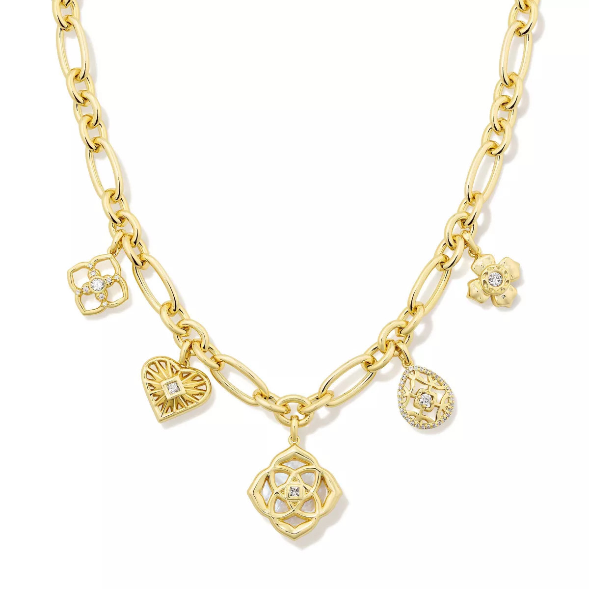 Kendra Scott Lacie Statement Charm Necklace - Ivory Mother of Pearl: 14K Gold Over Brass, Lobster... | Target