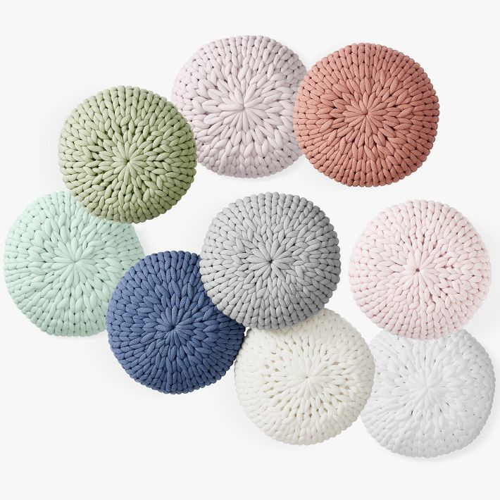 Round Chunky Knit Pillow | Pottery Barn Teen