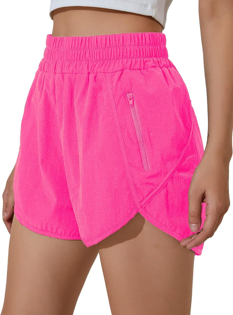 Blooming Jelly Womens High Waisted Running Shorts Athletic Workout Shorts Quick Dry Pants with Zi... | Amazon (US)
