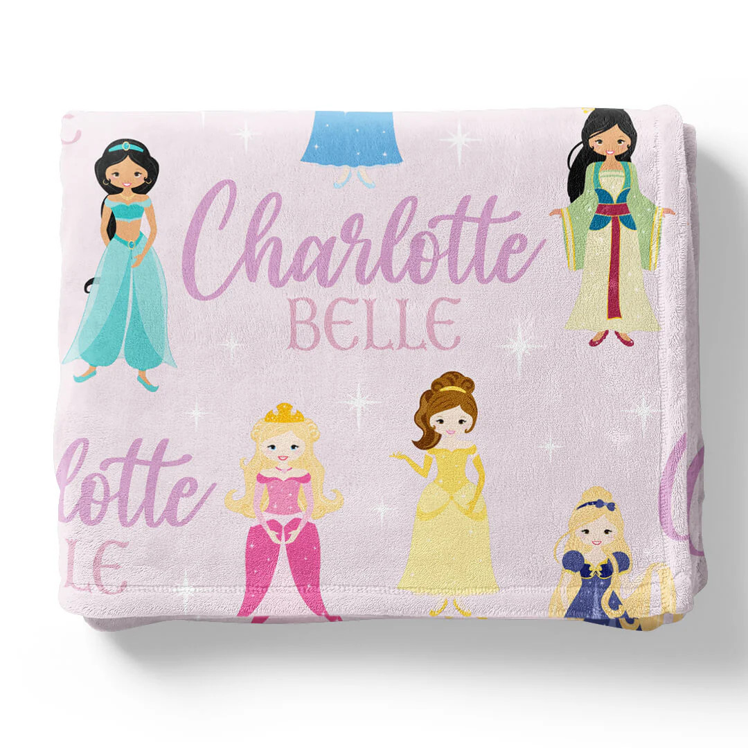 Pretty Princess Personalized Toddler Blanket | Caden Lane
