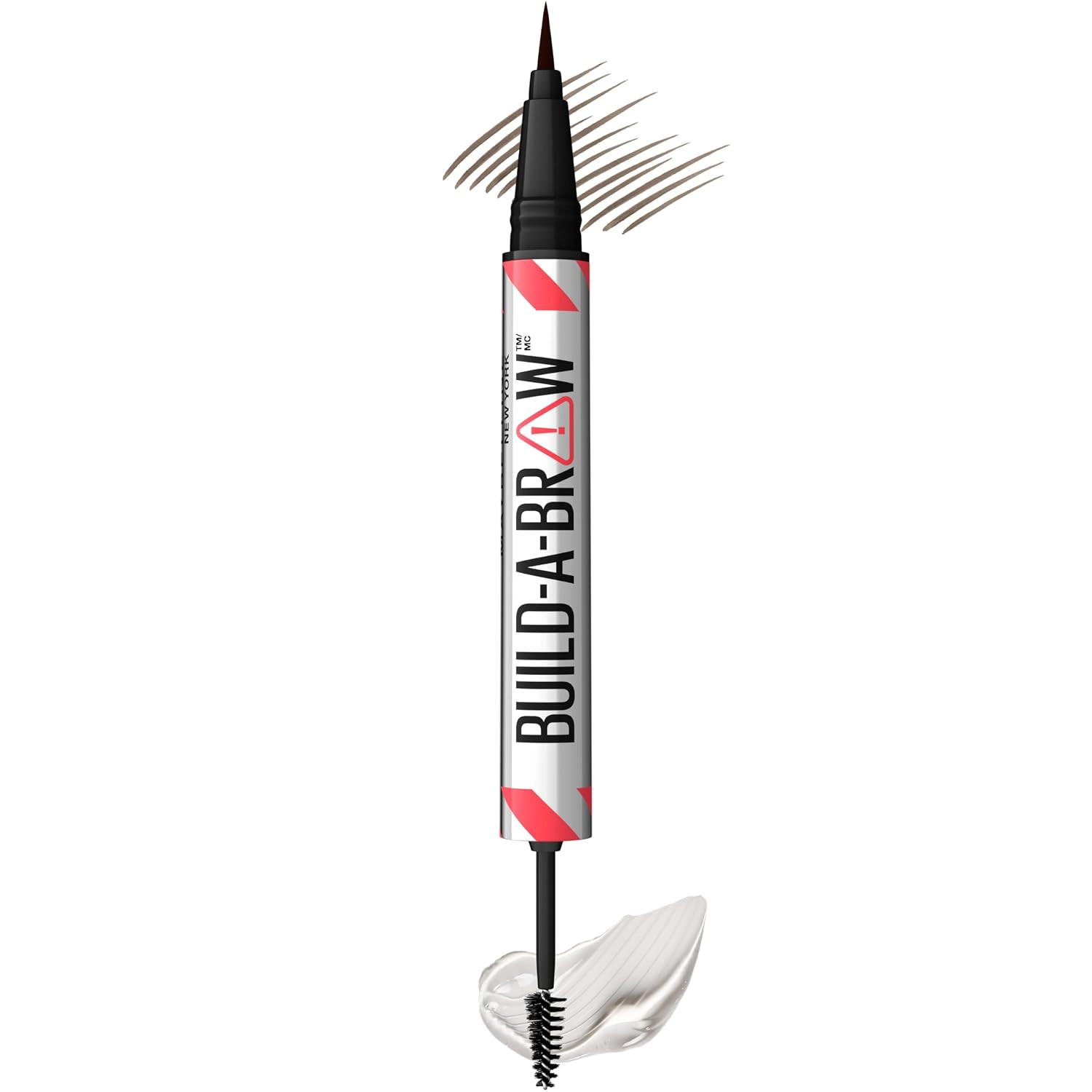 Maybelline Build-A-Brow 2-in-1 Brow Pen and Sealing Eyebrow Gel, Eyebrow Makeup for Real-Looking, Fuller Brows, Ash Brown, 1 Count | Amazon (US)
