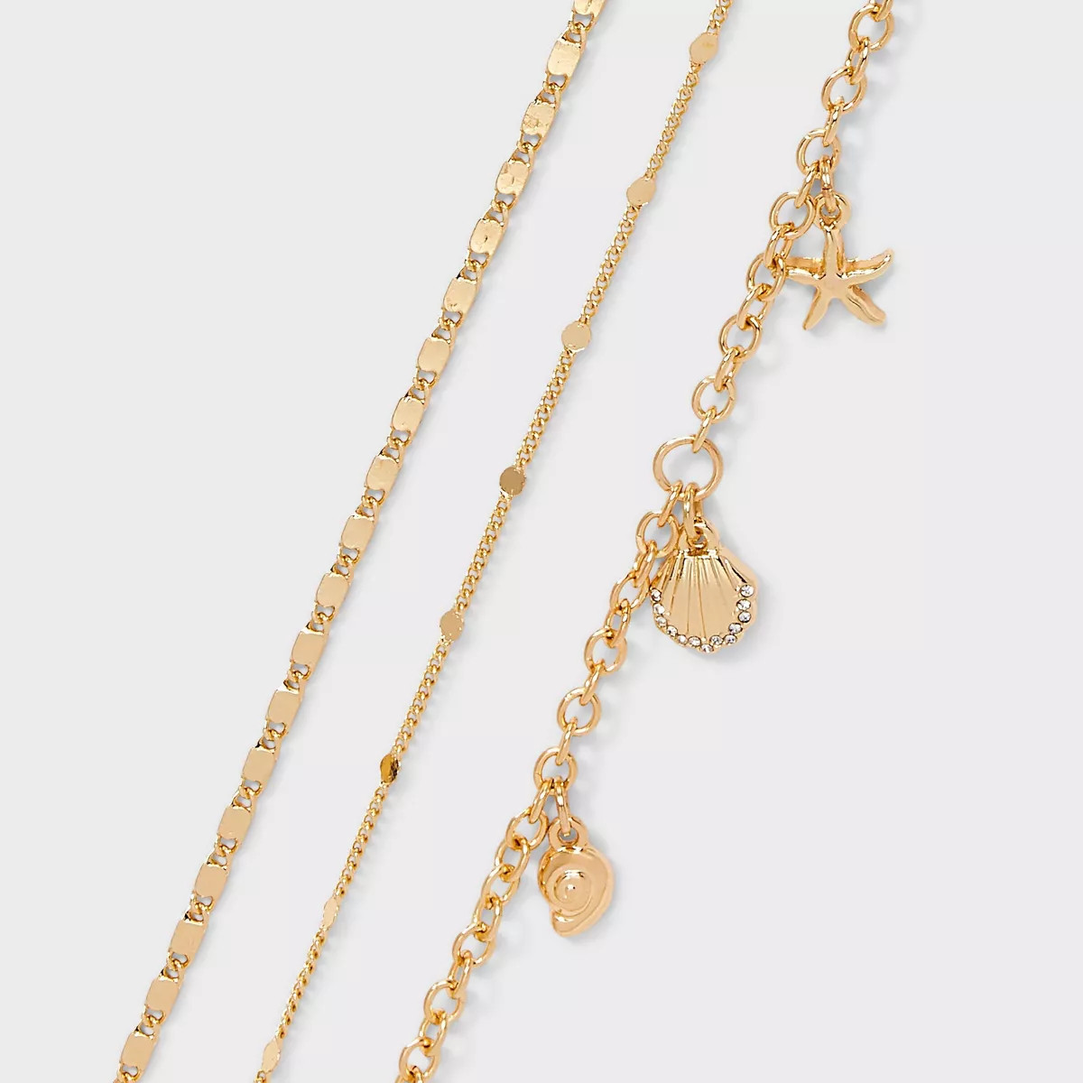 Mixed Seaside Charm Anklet Set 3pc - Wild Fable™ Gold | Target