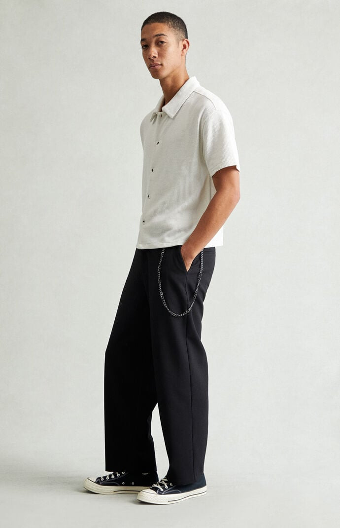 Men's Black Chain Baggy Trousers - Size 29 | PacSun