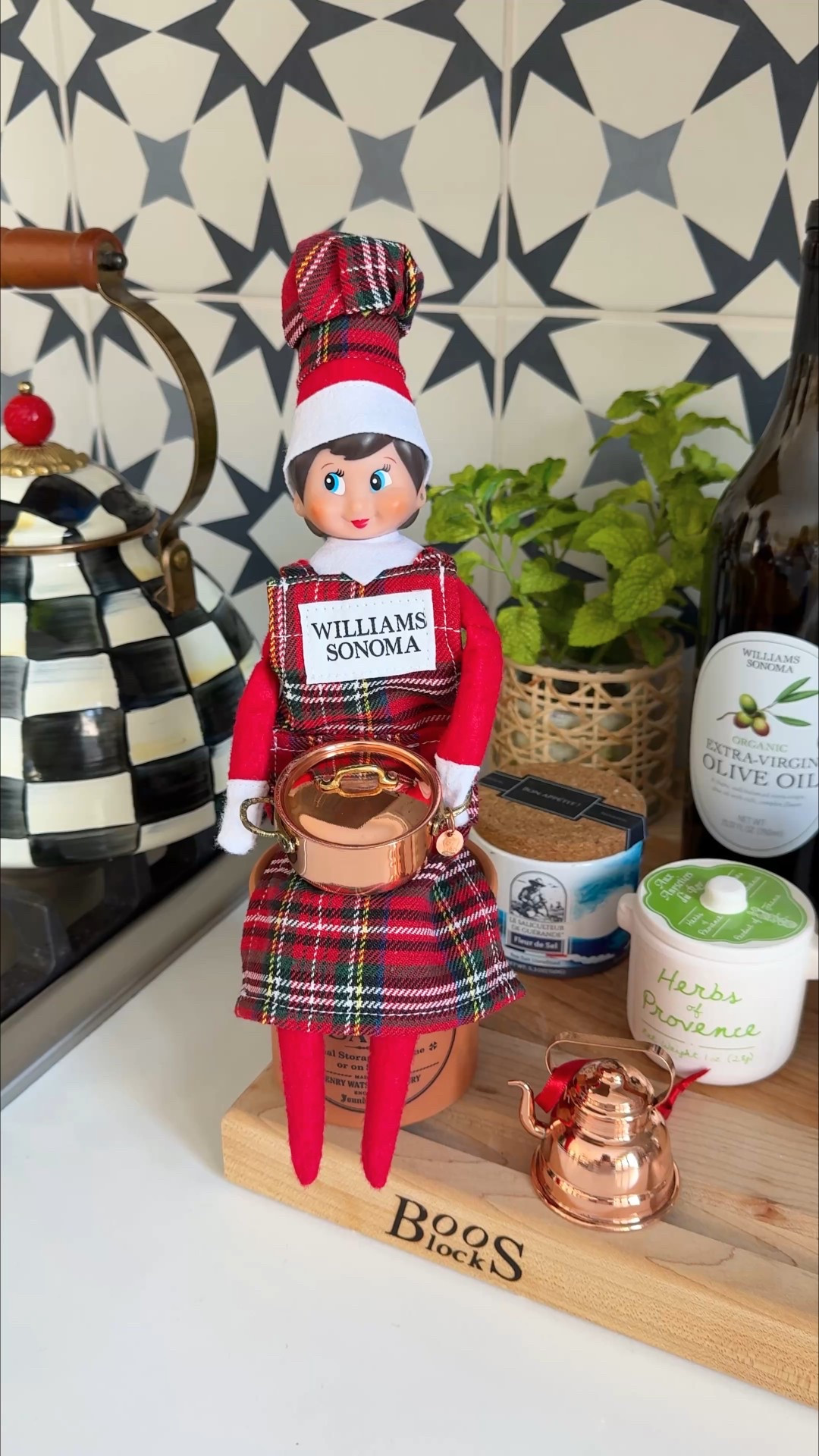 Williams Sonoma elf on the shelf ideas, copper pots, copper ornaments, hostess gift 

How CUTE are these Williams Sonoma aprons and mini copper ornaments for your Elf on the Shelf!😍🎄🎅🏼 the aprons are made to put on wine, olive oil, etc bottles for gifting! Which is also cute!🎄 but they’re so perfect for the elves, too!!☺️ 

#LTKHome #LTKHoliday #LTKKids