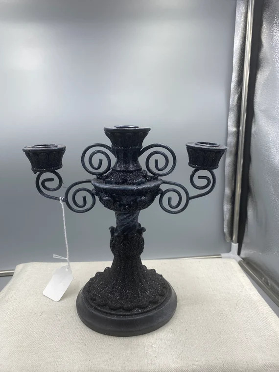 Black Sparkly Resin Halloween Candelabra - Etsy Canada | Etsy (CAD)