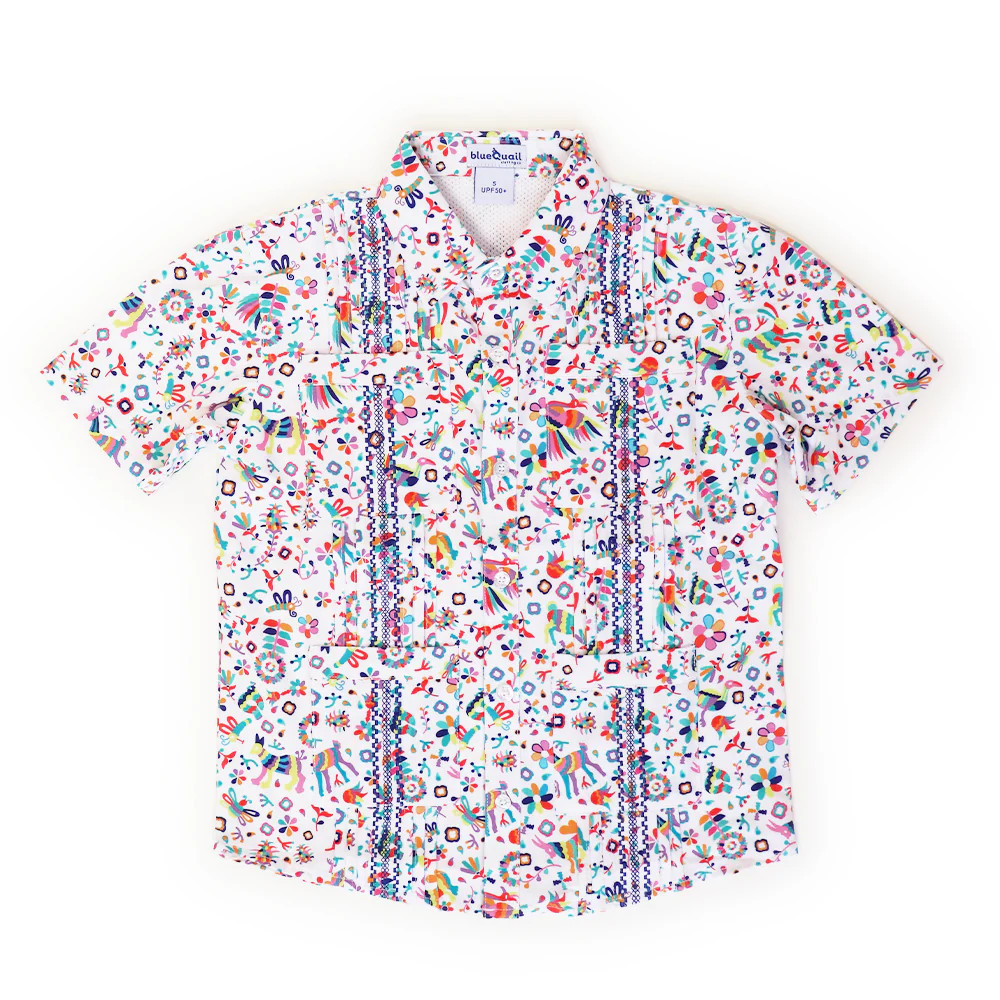 Otomi & Blue Short Sleeve Shirt - Guayabera Collection | BlueQuail Clothing Co. | BlueQuail Clothing Co.