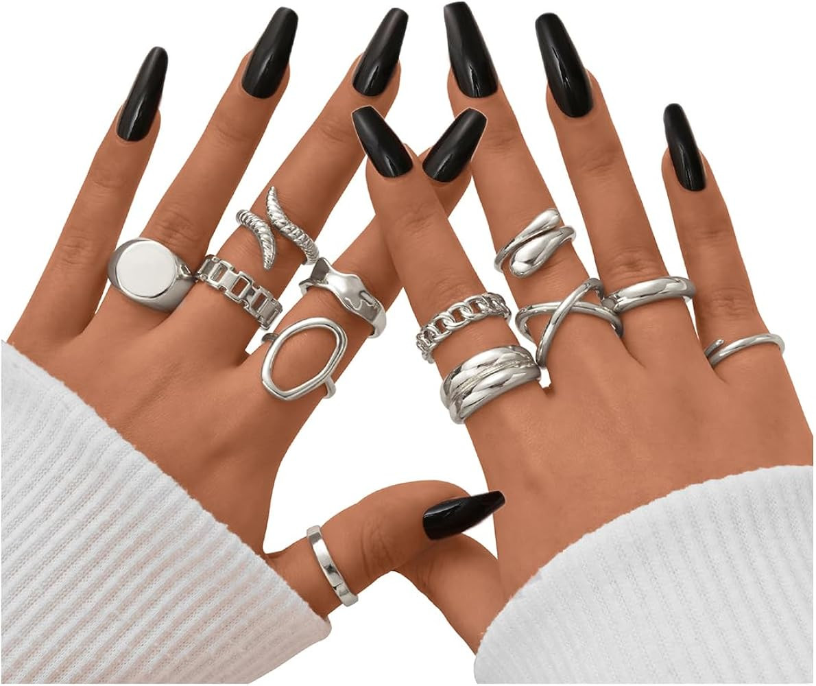 FAXHION 12PCS Gold Stackable Rings Set for Women, 18K Gold Plated Open Stacking Knuckle Ring, Adj... | Amazon (US)