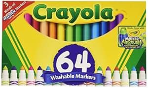 Crayola Washable Markers, 64 ct. Variety Pack, Art Tools, Perfect for Home or School, Great Gift | Amazon (US)