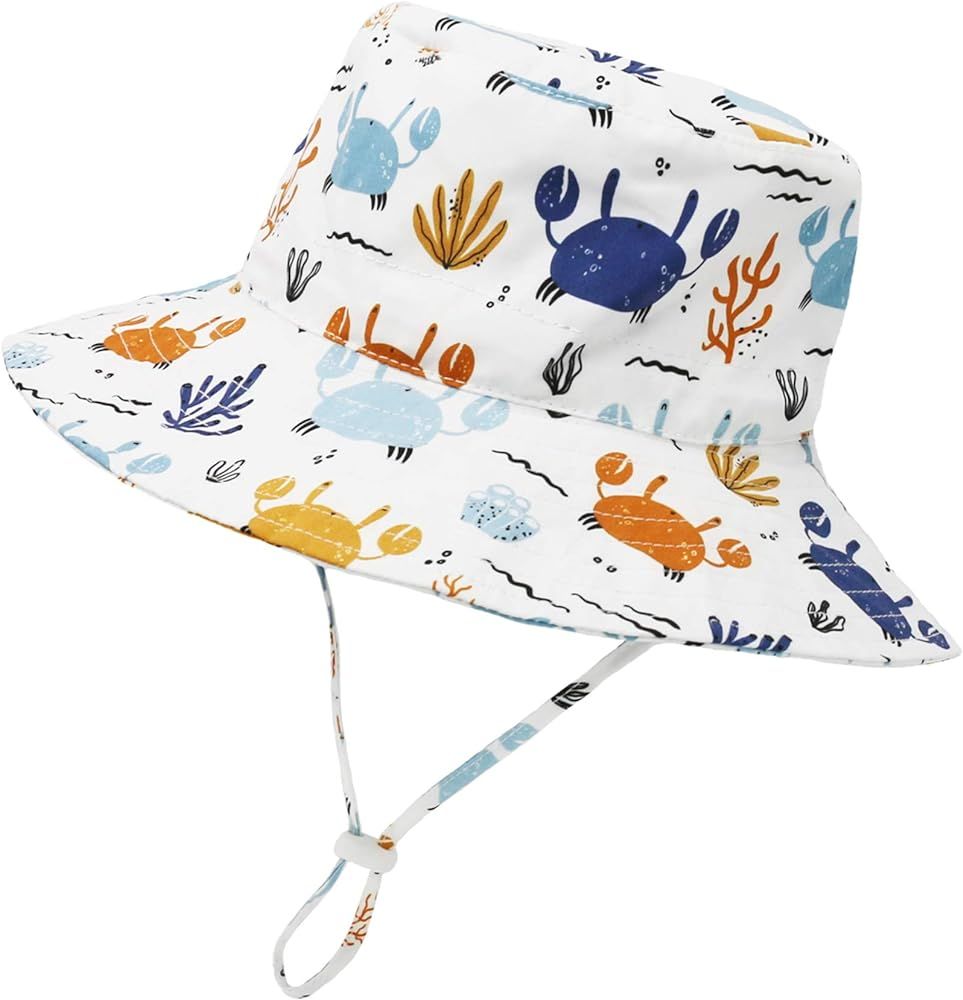 Baby Sun Hat Baby Boy Hats Toddler Hat UPF 50+ Bucket Hat for Baby Girls Infant Beach Hat with Wi... | Amazon (US)
