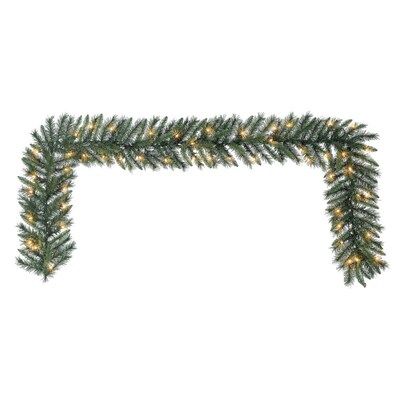 Holiday Living Indoor or Outdoor Pre-lit Electrical Outlet 9-ft Colorado Pine Garland with White ... | Lowe's