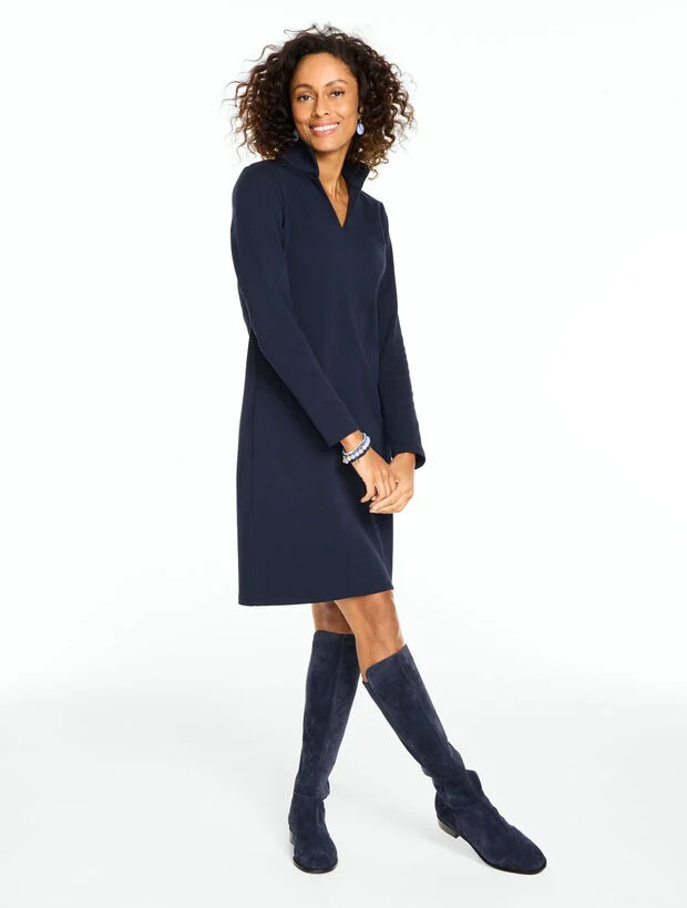 Split Neck A-Line Dress | Talbots