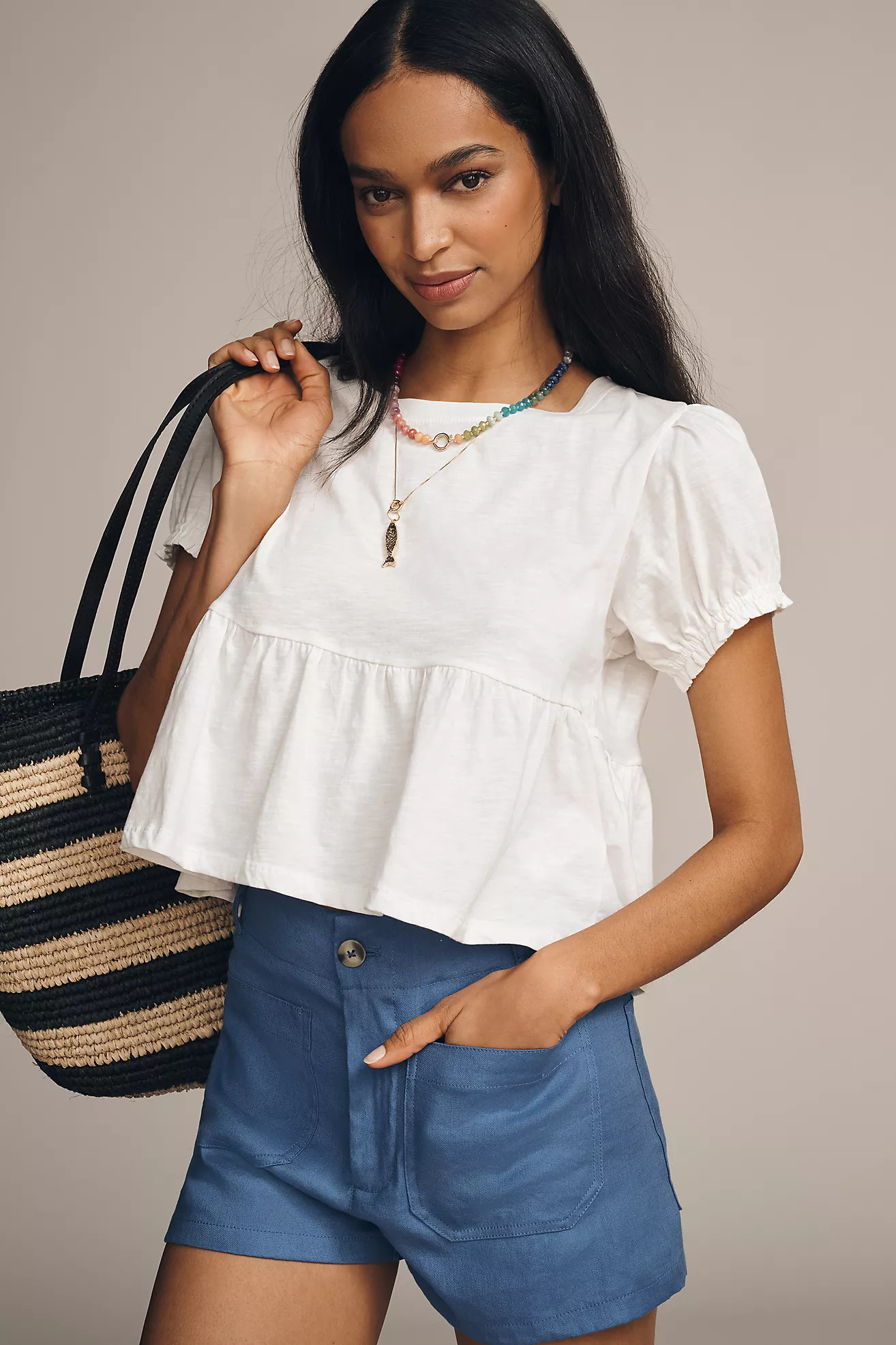 By Anthropologie Swingy Puff-Sleeve Tee | Anthropologie (US)