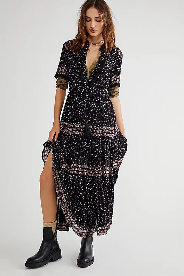Rare Feelings Maxi Dress by Free People, Black Combo, XS | Free People (Global - UK&FR Excluded)