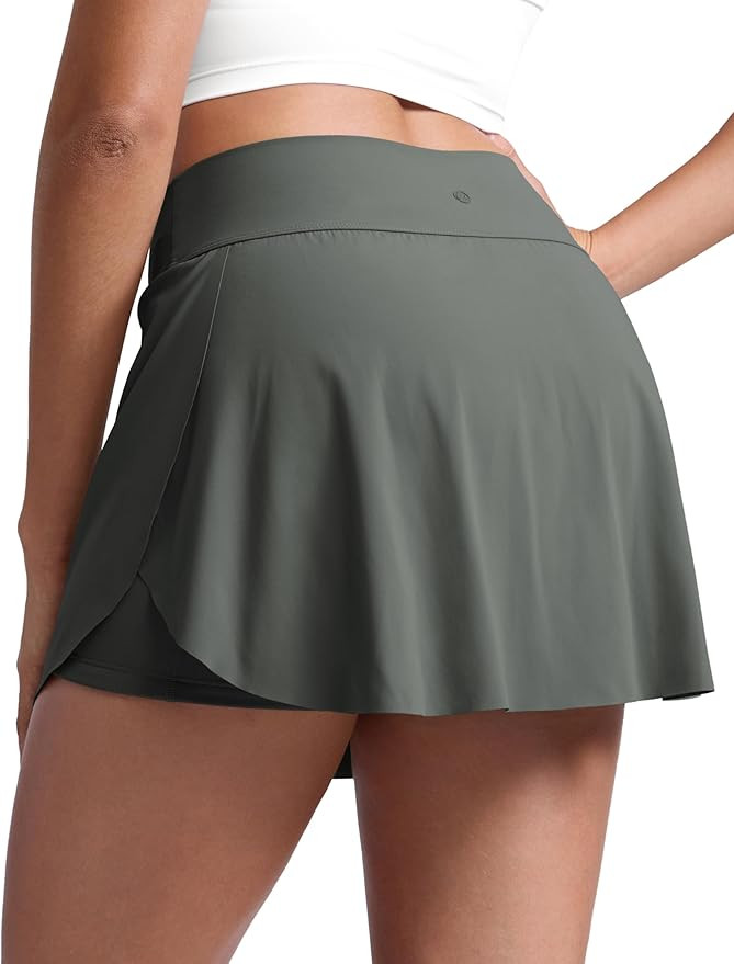 CRZ YOGA High Waisted Side Slit Tennis Skirts for Women - Mini Lined A Line Running Athletic Skor... | Amazon (US)
