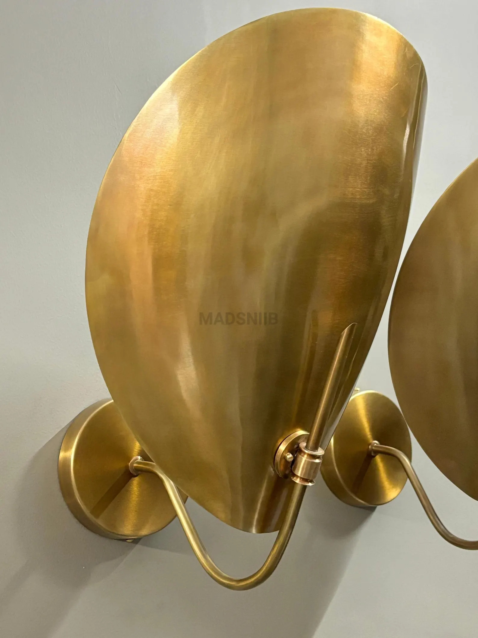 Pair of 2 Curved Beetle Shades Vintage Raw Brass Mid Century Modern Sputnik Stilnovo Beetle Wall ... | Etsy (US)