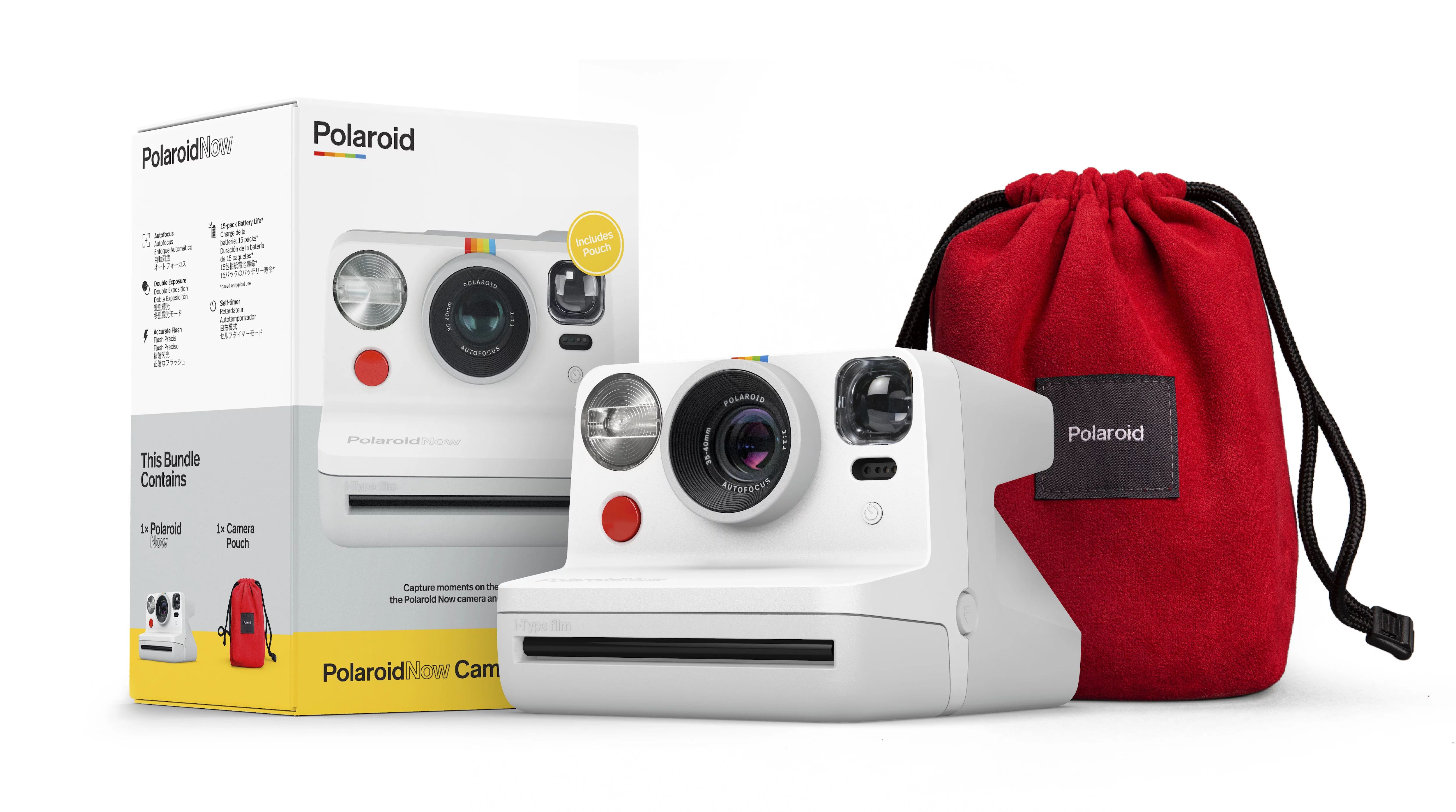 Polaroid Now Bundle with White Camera and Red Travel Pouch (6092) | Walmart (US)