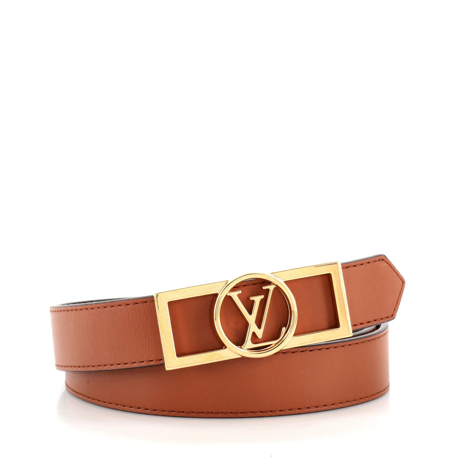 Louis Vuitton Dauphine Reversible Belt Reverse Monogram Canvas and Leather Thin 85 | Rebag