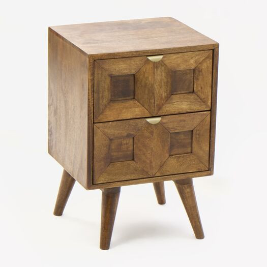 Chestnut Wooden Bedside Table 60x40cm | TK Maxx