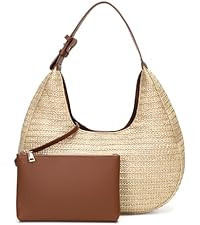 Herald Handmade Crescent Straw Bag for Women, Summer Beach Hobo Raffia Woven Underarm Shoulder Ha... | Amazon (US)