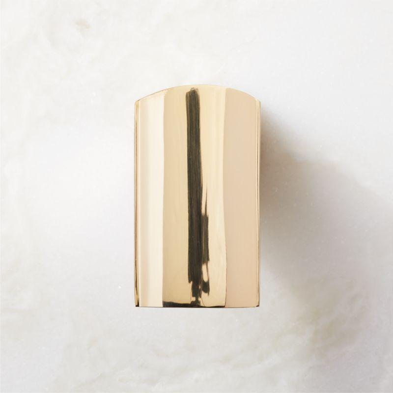 Calix Polished Unlacquered Brass Finger Pull | CB2 | CB2