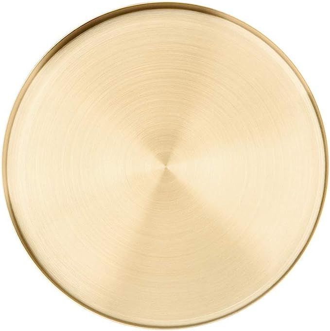 Amazon.com: Decorative Storage Tray,Gold Round Tray,Modern Stainless Steel Metal Decorative Stora... | Amazon (US)