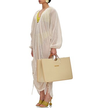 Meta Draped V-Neck Long Sleeve Cover Up Dress | Dillard's