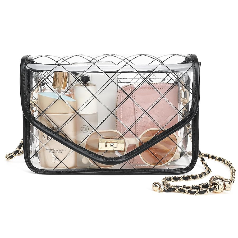 YGR Clear Bag for Stadium Events Clear Purse for Women Quilted PVC Clear Crossbody Bag Stadium Ap... | Amazon (US)