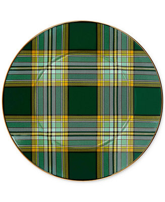 Tartan Green Enameled Dinner Plate | Macy's