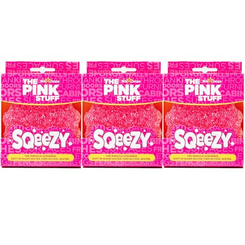 Stardrops – The Pink Stuff – SQeeZY Miracle Scrubber Sponge, Scratch Free Solution for Ultimate Home Cleaning - Perfect for Kitchens, Bathrooms, and Outdoor Use, 3-Pack | Amazon (US)