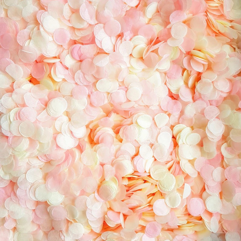 Biodegradable Confetti - Pink & Ivory Cream Pastel Wedding Confetti, Great for Vintage Style Wedd... | Etsy (US)