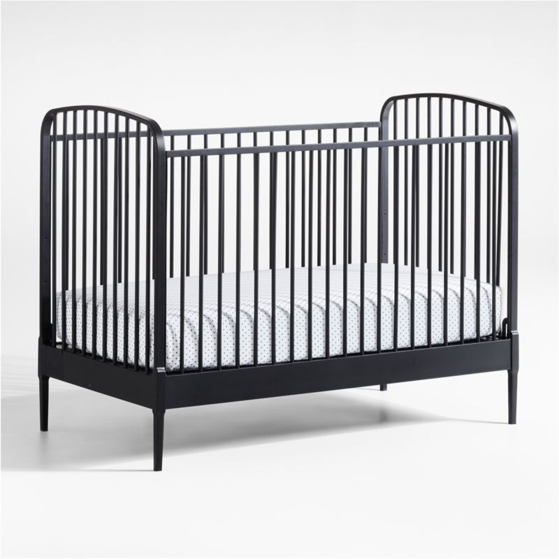 Larkin Black Metal Convertible Baby Crib + Reviews | Crate & Kids | Crate & Barrel