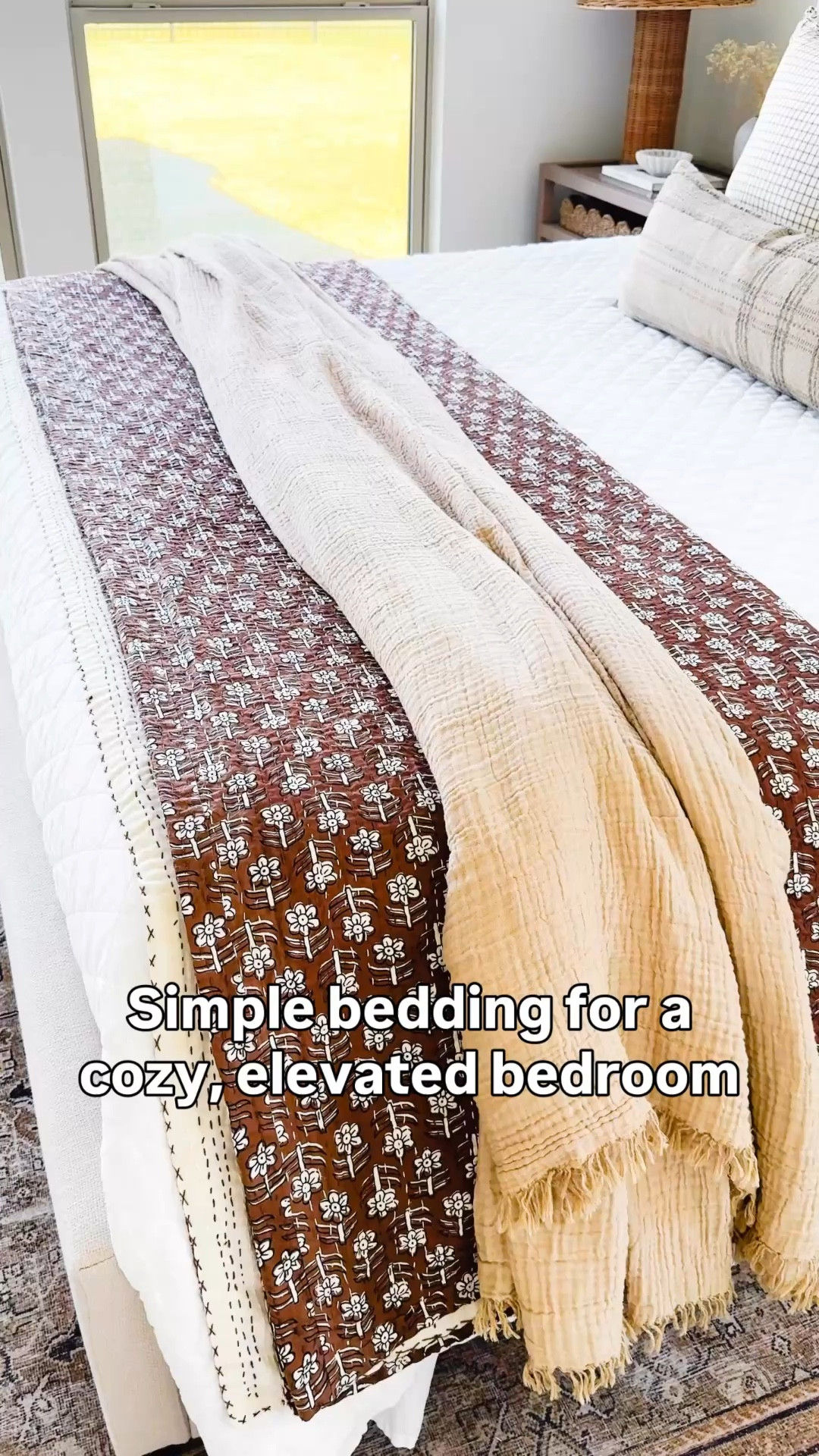 Refreshing my bedroom with simple neutral bedding layers that instantly make the space feel more calm, cozy, and pulled together 🤍 I love mixing soft textures, subtle patterns, and warm tones to create that effortless, elevated look without overthinking it. Pottery barn quilt mixed with affordable bedding  Everything is easy to style and works year-round which makes this one of my favorite go-to bedding setups. Follow me on LTK for daily home decor, Amazon finds, and cozy living inspiration.


#LTKHome #LTKSaleAlert