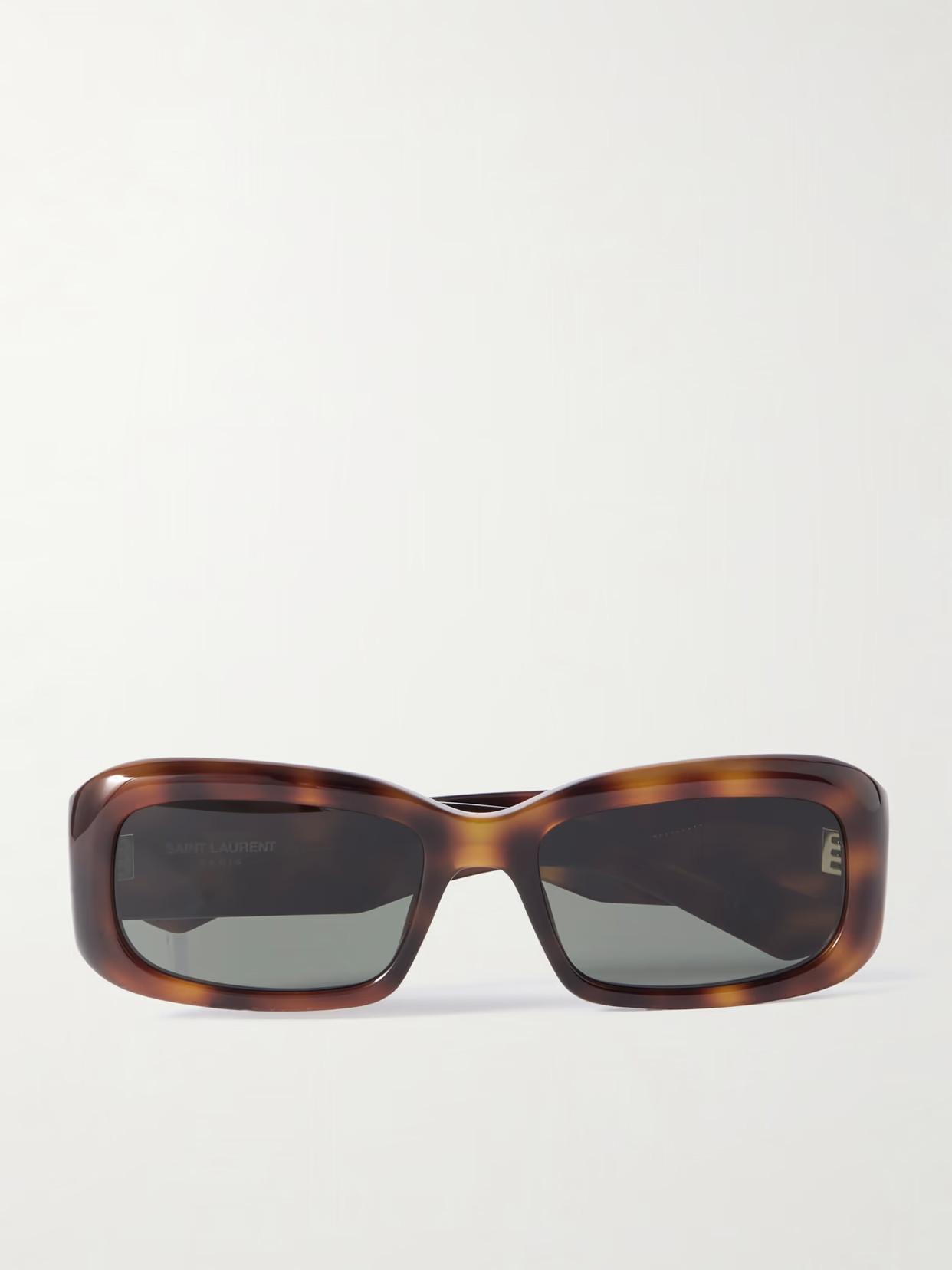 SAINT LAURENT EYEWEAR - Rectangle-frame Tortoiseshell Acetate Sunglasses - One size | NET-A-PORTER (US)