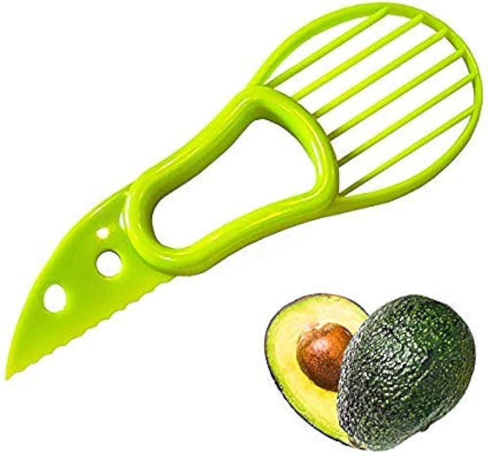 Kitchen Fruit Vegetable tool 3 in 1 Multi-function Avocado slicer color green. | Amazon (US)