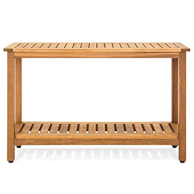 Best Choice Products 48in 2-Shelf Indoor Outdoor Multifunctional Eucalyptus Wood Buffet Bar Storage  | Amazon (US)
