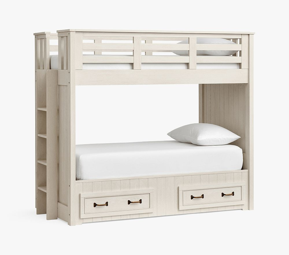 Belden Twin-Over-Twin Bunk Bed, Bleached Bone, In-Home Delivery | Pottery Barn Kids