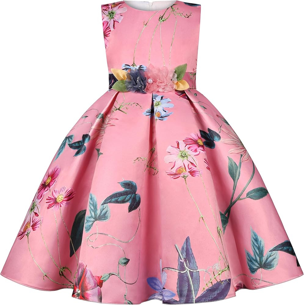 Princess Bow Design Girls Dress Girls Party Suitable for Aged 2-14 | Amazon (US)