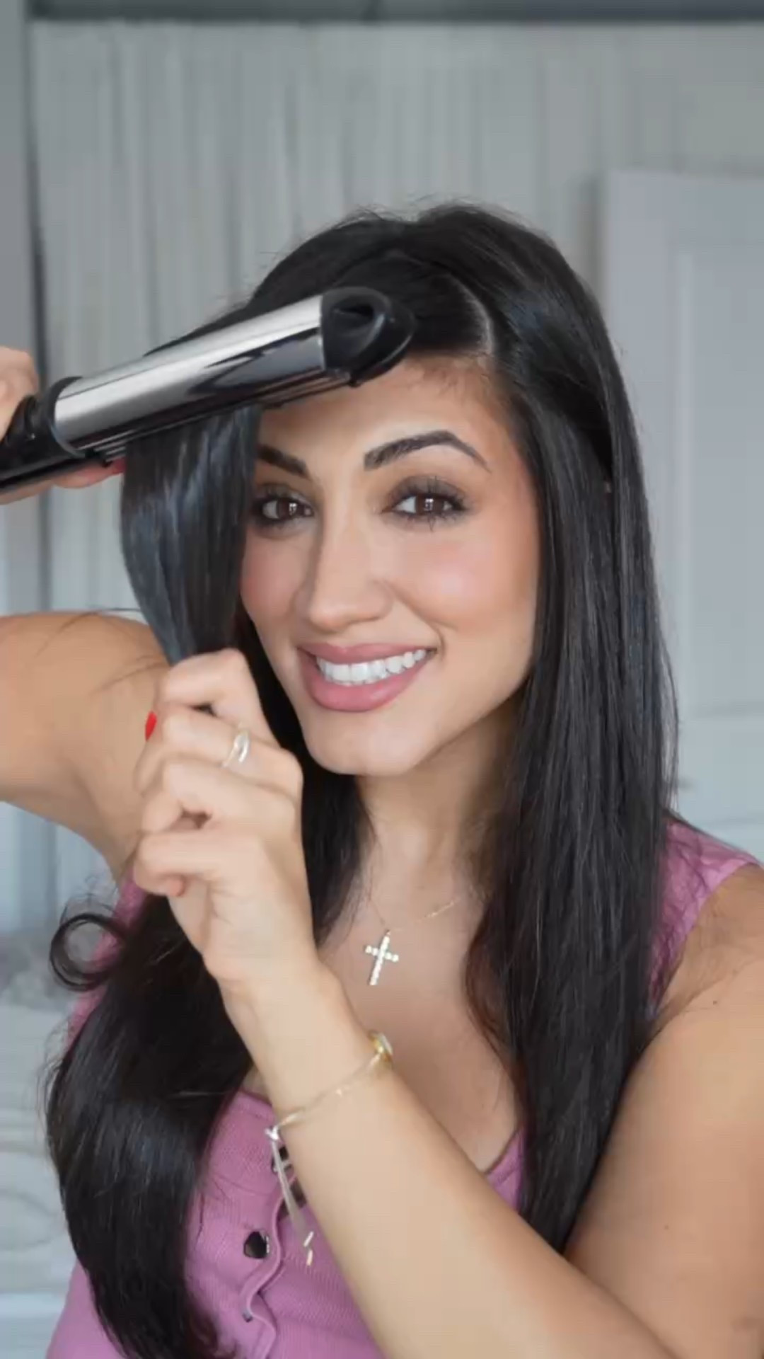 Try flat ironing your bangs like this! 

#LTKBeauty