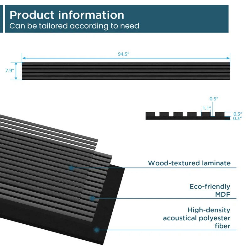 6PC X 94.5" X 7.9" 3D Acoustic/Sound Proof Wood Slat Wall Panels (Set Of 6/ 31 Sq. Ft.) (Set Of 6... | Wayfair North America