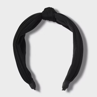 Satin Top Knot Headband - A New Day™ Black | Target