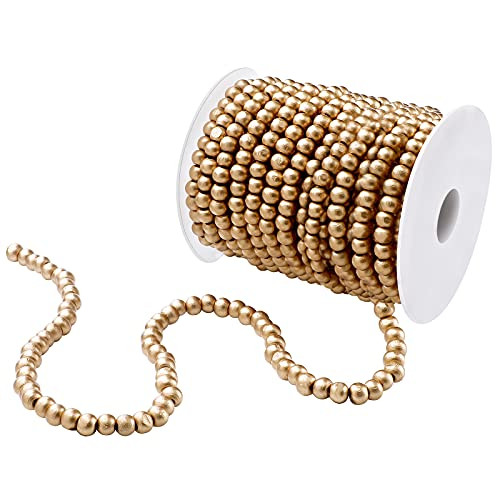 Christmas Wooden Bead Garland Rustic Farmhouse Bead Garland Xmas Tree Bead Ornaments for Christmas D | Amazon (US)