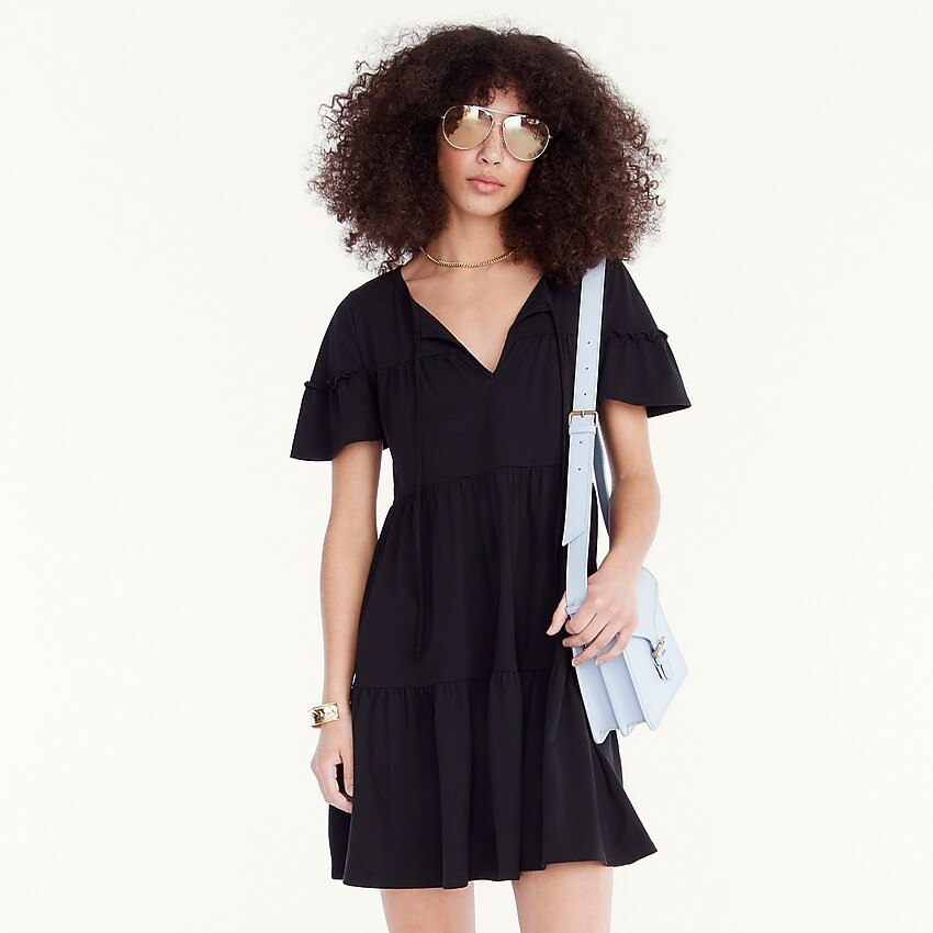 Broken-in jersey tiered mini dress | J. Crew US